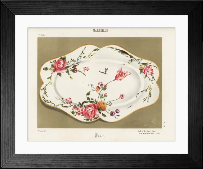 Framed Print : Platter from Marseille, France, 18th century Framed Print : Platter from Marseille, France, 18th century