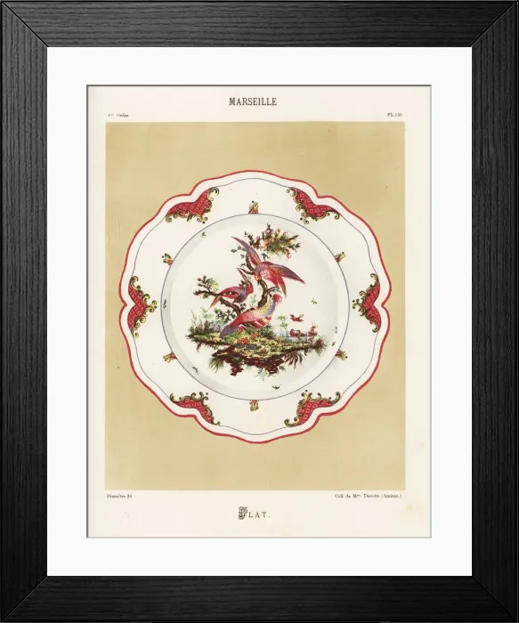 Framed Print : Platter from Marseille, France, 18th century Framed Print : Platter from Marseille, France, 18th century