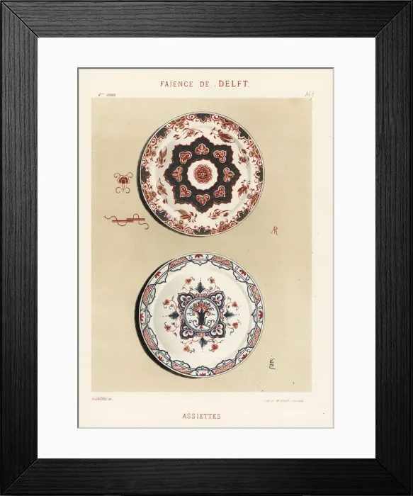 Framed Print : Plates from Delft, Netherlands, 18th century Framed Print : Plates from Delft, Netherlands, 18th century