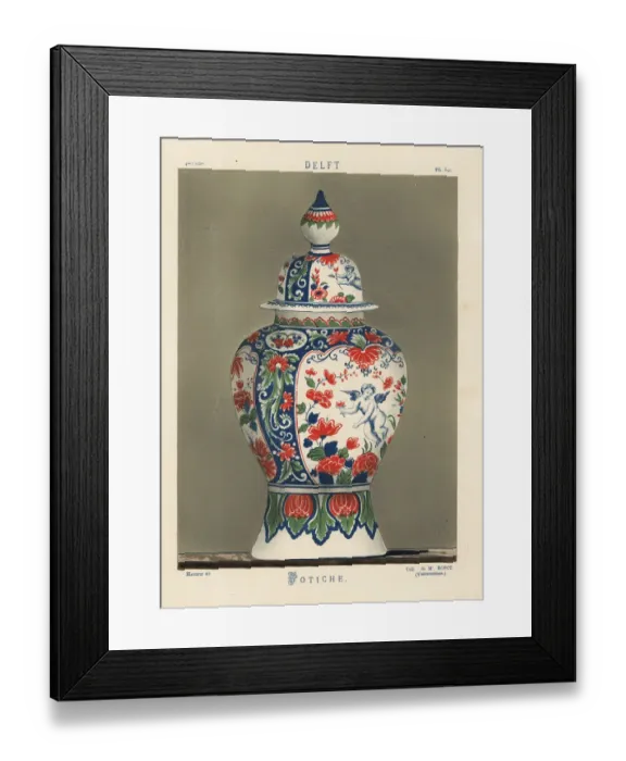 Framed Print : Potiche or vase from Delft, Netherlands, 18th century Framed Print : Potiche or vase from Delft, Netherlands, 18th century