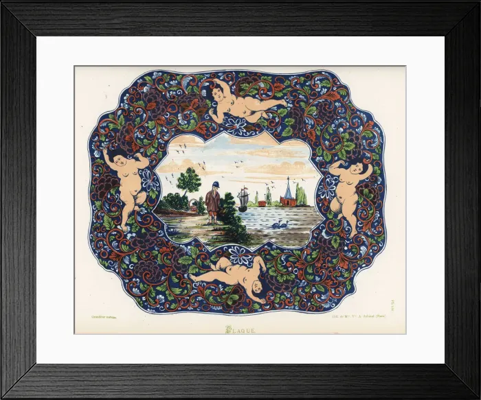Framed Print : Plaque from Delft, Netherlands, 18th century Framed Print : Plaque from Delft, Netherlands, 18th century