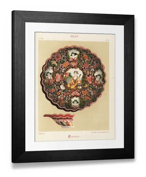 Framed Print : Platter from Delft, Netherlands, 18th century Framed Print : Platter from Delft, Netherlands, 18th century