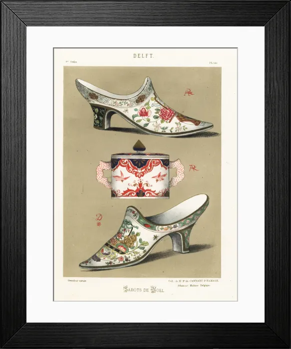 Framed Print : Christmas clogs or sabots de Noel from Delft Framed Print : Christmas clogs or sabots de Noel from Delft