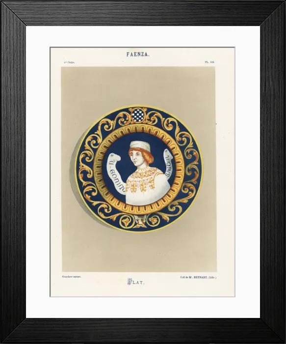 Framed Print : Platter from Faenza, Italy, Renaissance maiolica ware Framed Print : Platter from Faenza, Italy, Renaissance maiolica ware