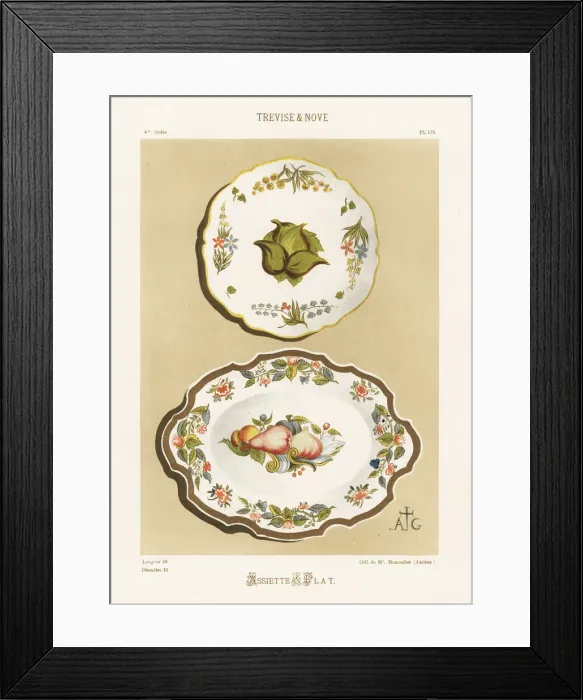 Framed Print : Plate and platter from Treviso and Nove, Italy Framed Print : Plate and platter from Treviso and Nove, Italy