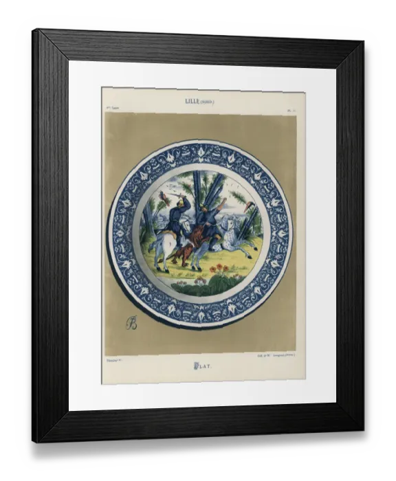 Framed Print : Ceramic plate from North Lille, decorated Framed Print : Ceramic plate from North Lille, decorated