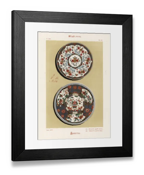 Framed Print : Plates from Milan, Italy, decorated with enamel Framed Print : Plates from Milan, Italy, decorated with enamel