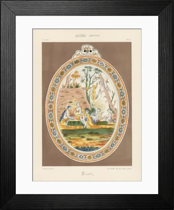 Framed Print : Plaque from Alcora, Spain, 18th century Framed Print : Plaque from Alcora, Spain, 18th century