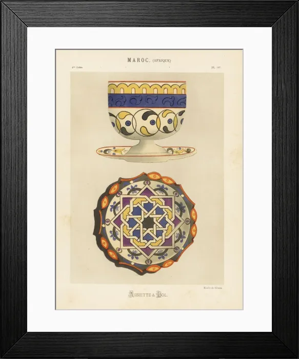 Framed Print : Plate and bowl from Morocco, Africa Framed Print : Plate and bowl from Morocco, Africa