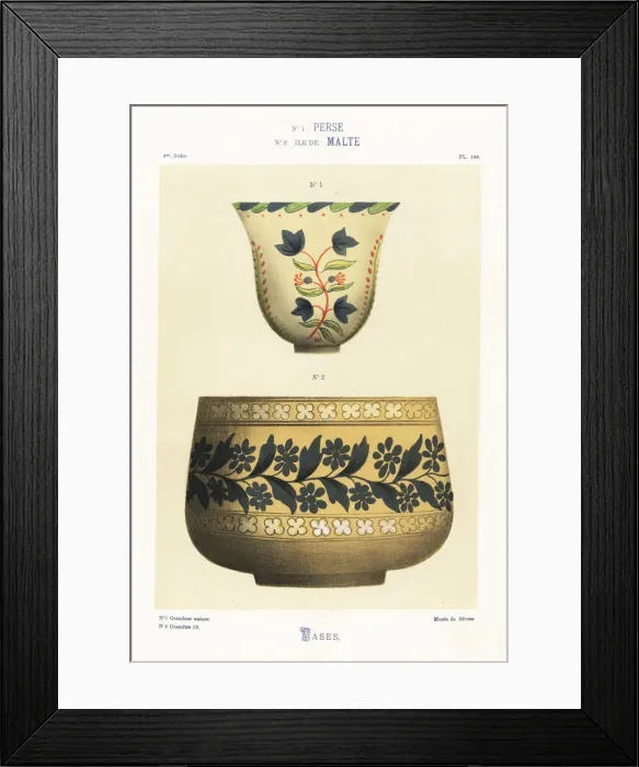 Framed Print : Flower vases from Persia and Malta Framed Print : Flower vases from Persia and Malta