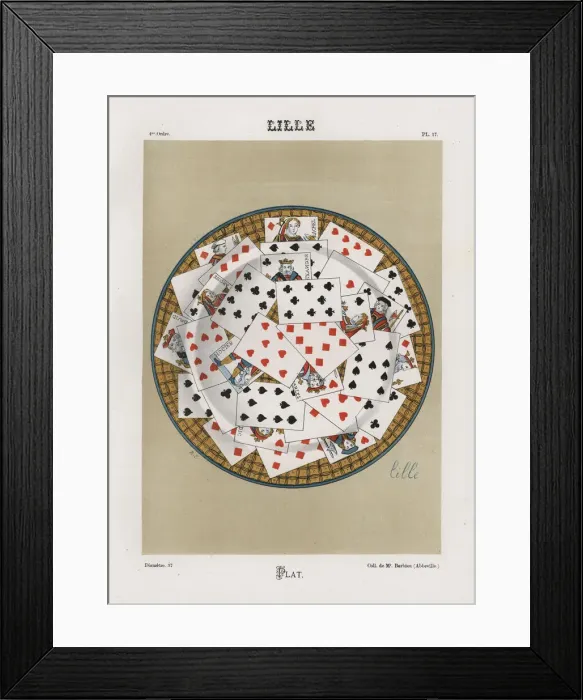 Framed Print : Plate decorated with playing cards from Lille Framed Print : Plate decorated with playing cards from Lille