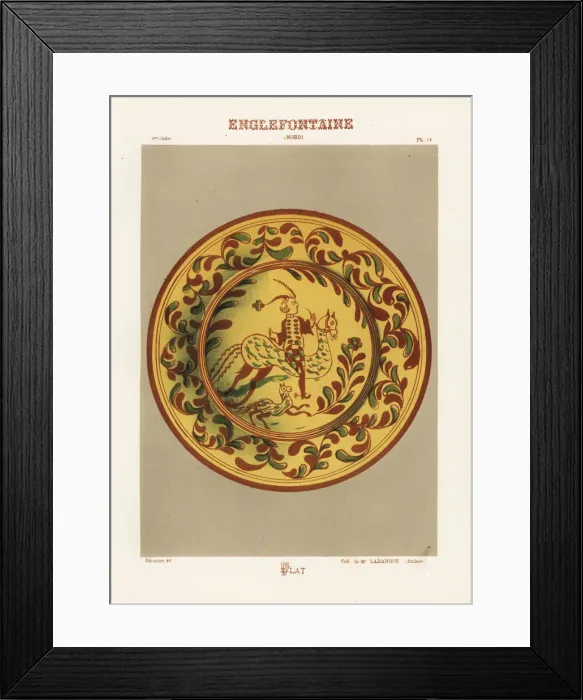 Framed Print : Decorative plate from Englefontaine, France Framed Print : Decorative plate from Englefontaine, France