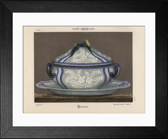 Framed Print : Soup dish from Saint-Amand, Normandy, France Framed Print : Soup dish from Saint-Amand, Normandy, France