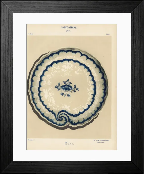 Framed Print : Plate decorated with foliage from Saint-Amand Framed Print : Plate decorated with foliage from Saint-Amand