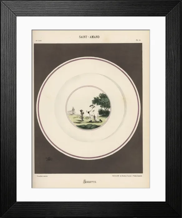 Framed Print : Decorative plate from Saint-Amand, Normandy, France Framed Print : Decorative plate from Saint-Amand, Normandy, France