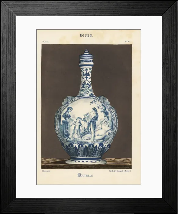 Framed Print : Decorative bottle from Rouen painted with Framed Print : Decorative bottle from Rouen painted with