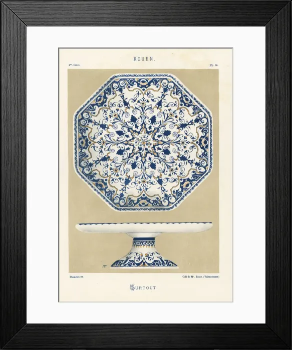 Framed Print : Octagonal surtout or centerpiece dish from Rouen Framed Print : Octagonal surtout or centerpiece dish from Rouen