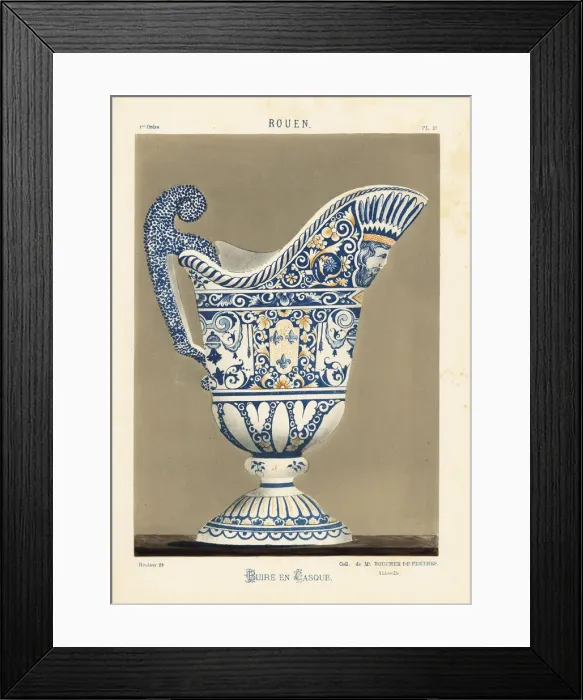 Framed Print : Ceramic ewer in the shape of a helmet, Rouen, France Framed Print : Ceramic ewer in the shape of a helmet, Rouen, France