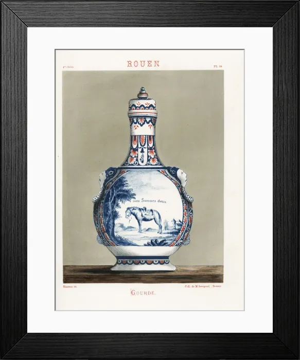 Framed Print : Water jug from Rouen, decorated with a vignette Framed Print : Water jug from Rouen, decorated with a vignette