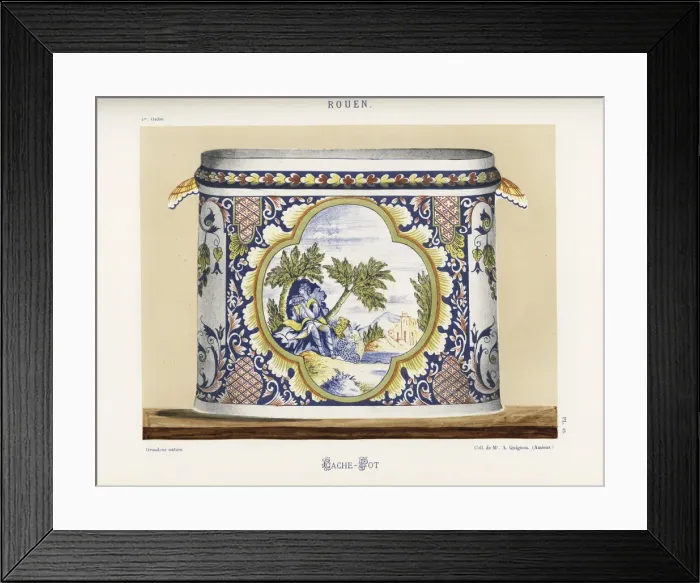 Framed Print : Planter from Rouen, France, with Pan and animals Framed Print : Planter from Rouen, France, with Pan and animals