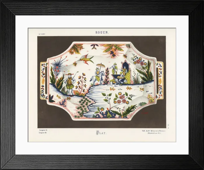 Framed Print : Platter with handles from Rouen, France Framed Print : Platter with handles from Rouen, France