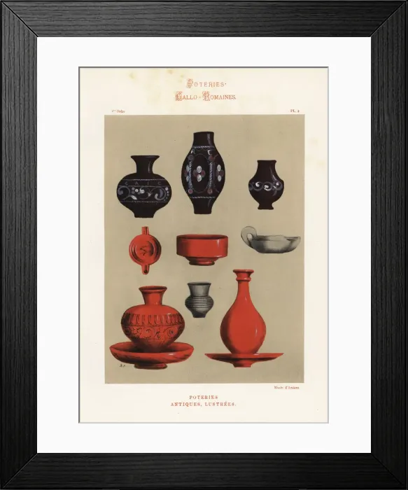 Framed Print : Gallo-Roman glazed pottery Framed Print : Gallo-Roman glazed pottery