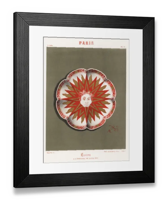 Framed Print : Plate with emblem of Louis XIV, the Sun King Framed Print : Plate with emblem of Louis XIV, the Sun King