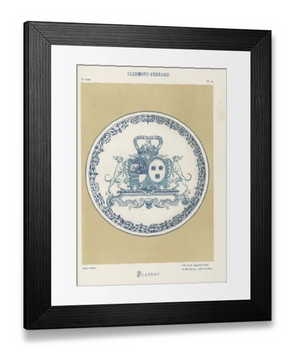 Framed Print : Plate with coat of arms from Clermont-Ferrand Framed Print : Plate with coat of arms from Clermont-Ferrand