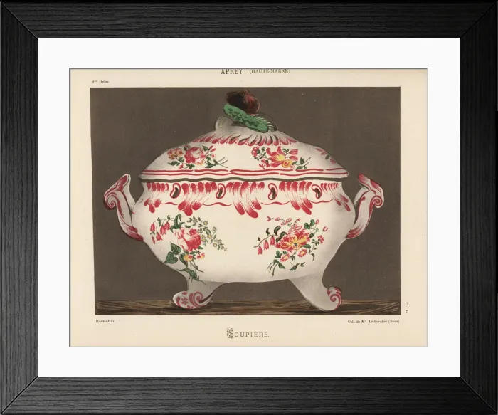 Framed Print : Soup dish or soupiere with lid from Aprey
