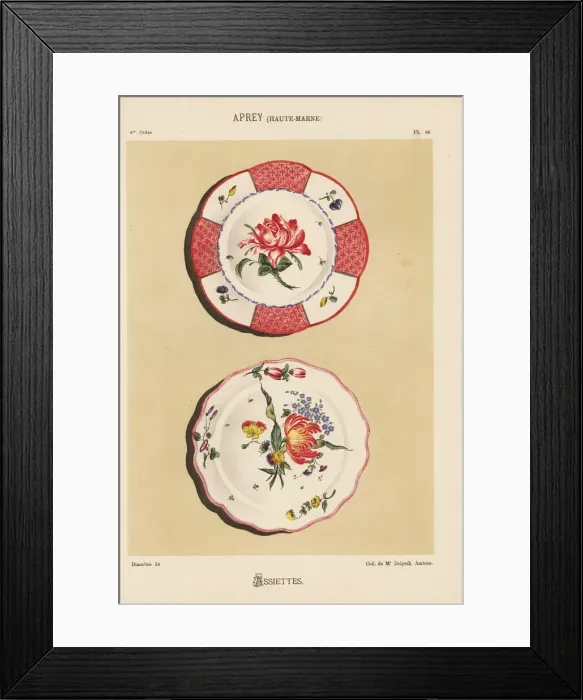 Framed Print : Plates from Aprey, Haute-Marne, France, decorated Framed Print : Plates from Aprey, Haute-Marne, France, decorated