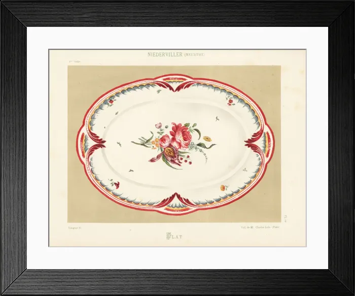 Framed Print : Oval platter from Niderviller, Lorraine Framed Print : Oval platter from Niderviller, Lorraine