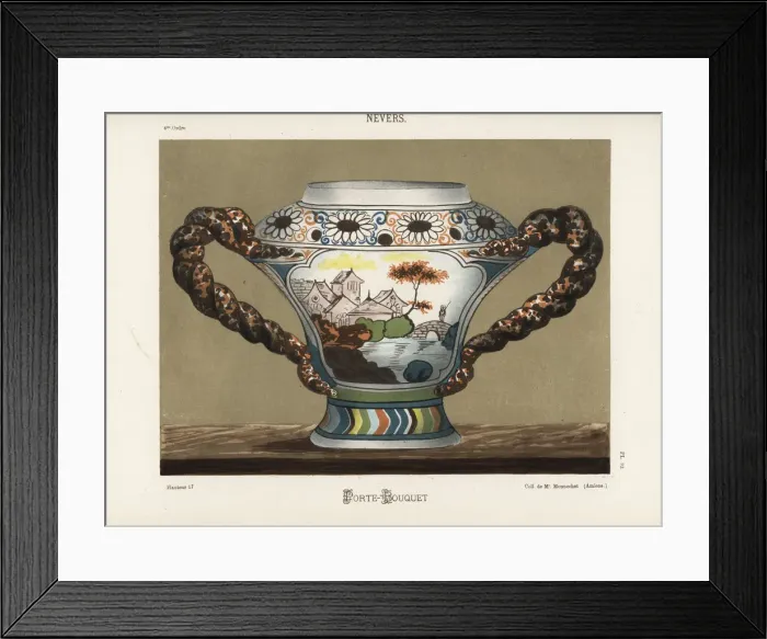 Framed Print : Porte-bouquet or door vase from Nevers, France Framed Print : Porte-bouquet or door vase from Nevers, France