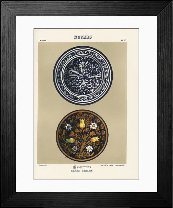Framed Print : Persian-genre plates from Nevers, France Framed Print : Persian-genre plates from Nevers, France