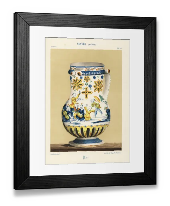 Framed Print : Pot with Chinese musicians playing cello Framed Print : Pot with Chinese musicians playing cello