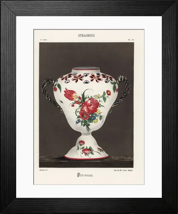 Framed Print : Pot-pourri vase from Strasbourg, 18th century Framed Print : Pot-pourri vase from Strasbourg, 18th century