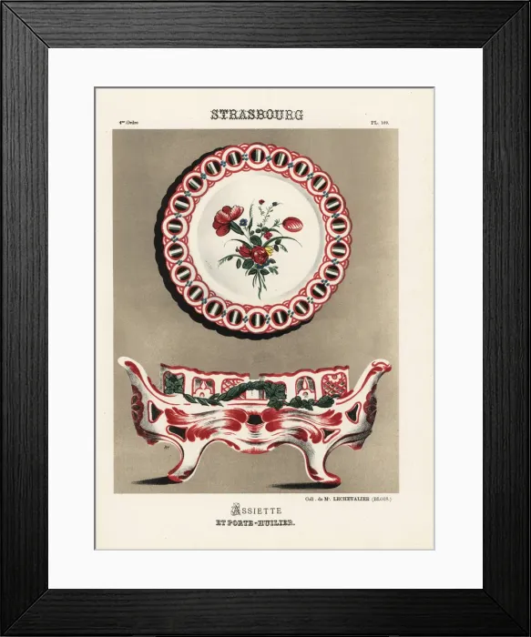 Framed Print : Plate and cruet set or porte-huilier Framed Print : Plate and cruet set or porte-huilier