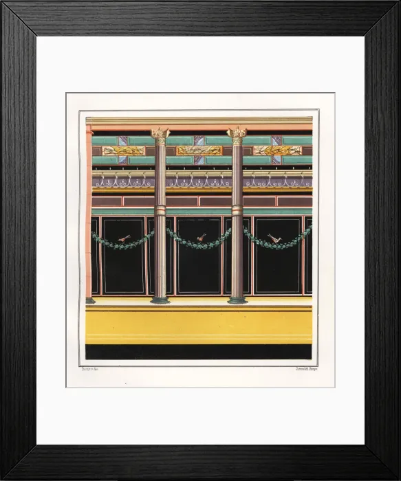 Framed Print : Wall painting from a room in the House of