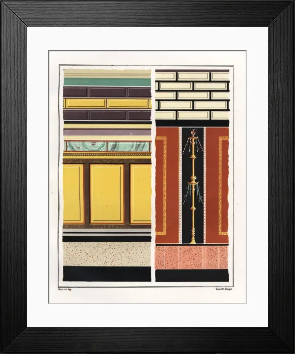 Framed Print : Wall paintings from rooms in the House of Framed Print : Wall paintings from rooms in the House of