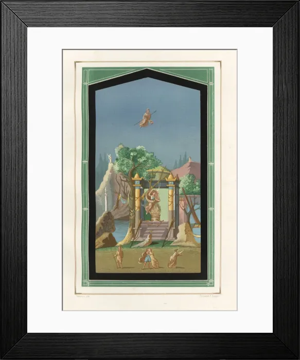 Framed Print : Landscape painting from the Exedra in Framed Print : Landscape painting from the Exedra in