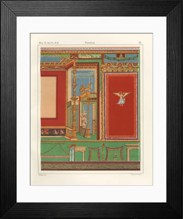 Framed Print : Wall painting from a room in the Domus M Framed Print : Wall painting from a room in the Domus M