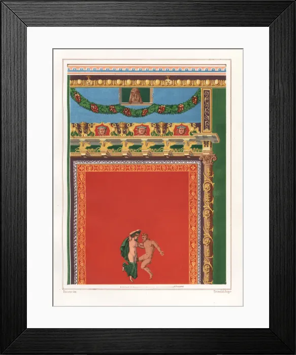Framed Print : Mural of faun and bacchante from the House Framed Print : Mural of faun and bacchante from the House