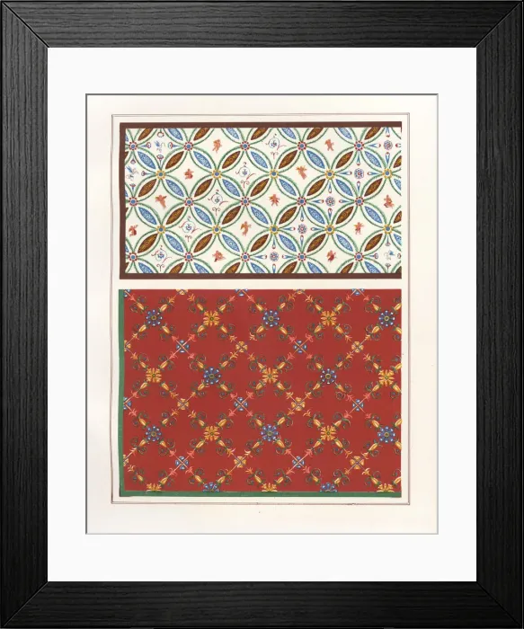 Framed Print : Mural and wallpaper from houses in Pompeii Framed Print : Mural and wallpaper from houses in Pompeii