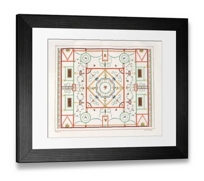 Framed Print : Decorated ceiling from the House of Chlorus and Caprasia Framed Print : Decorated ceiling from the House of Chlorus and Caprasia