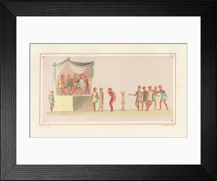 Framed Print : Painted scene of a feast day from the new Framed Print : Painted scene of a feast day from the new