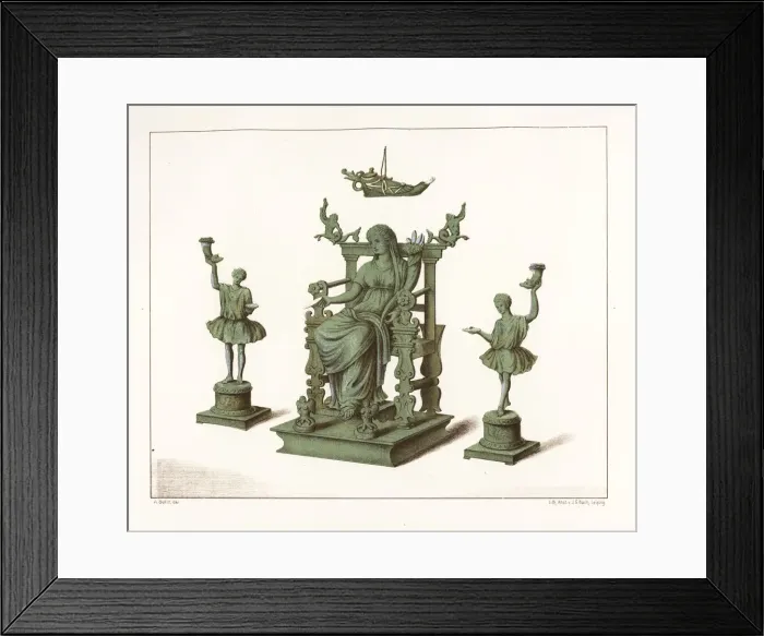Framed Print : Bronze statues of house gods from the bathhouse Framed Print : Bronze statues of house gods from the bathhouse