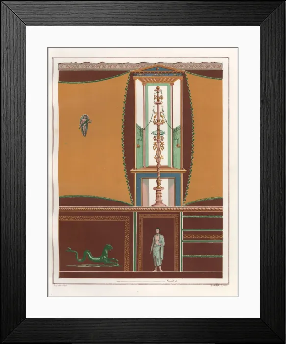 Framed Print : Wall painting with framed panels from an ostium Framed Print : Wall painting with framed panels from an ostium