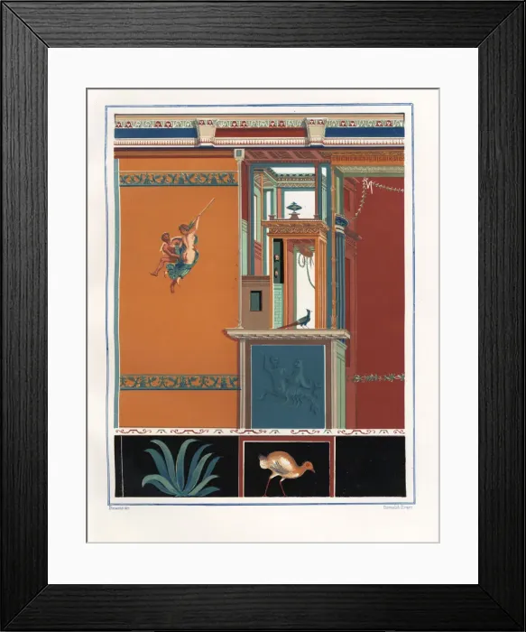 Framed Print : Stucco design with Bacchantes from the House Framed Print : Stucco design with Bacchantes from the House