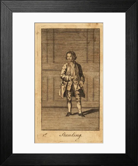 Framed Print : Young man standing in a panelled room, 18th century Framed Print : Young man standing in a panelled room, 18th century