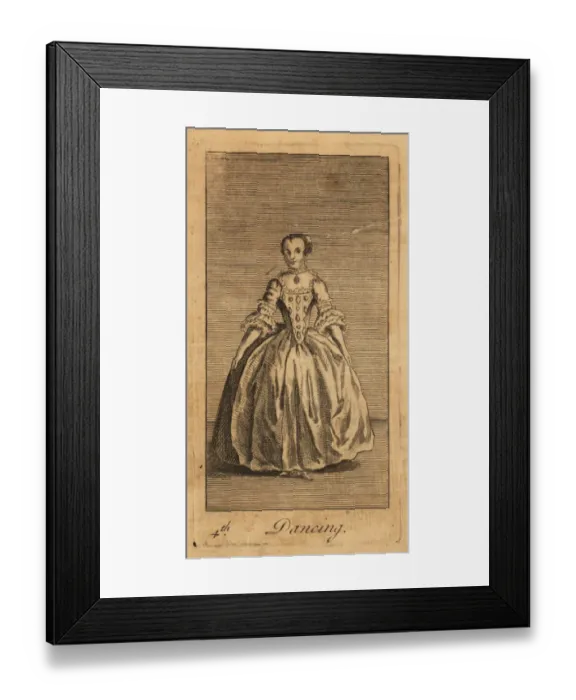 Framed Print : Young lady dancing in a room, 18th century Framed Print : Young lady dancing in a room, 18th century