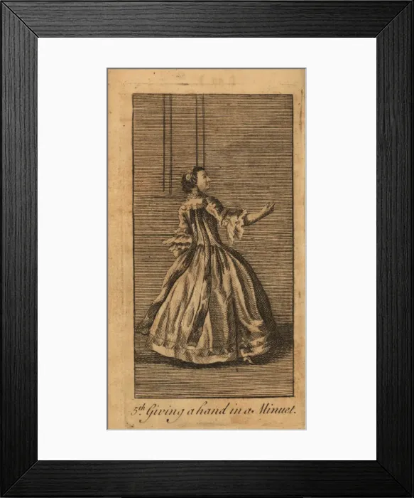 Framed Print : Young lady giving one hand in a minuet, 18th century Framed Print : Young lady giving one hand in a minuet, 18th century